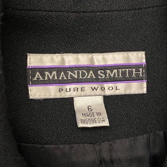 Amanda Smith Black Pure Wool Blazer Jacket Size Small - Picture 5 of 7